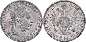 Old Austria Coins until 1918 Double guilder, ... 