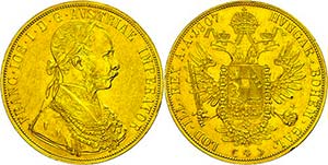 Old Austria Coins until 1918 4 ducat, 1907, ... 