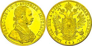 Old Austria Coins until 1918 4 ducat, 1911, ... 