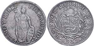 Peru North Peru, 8 Real, 1837, Lima, M, KM ... 