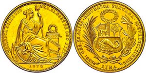 Peru 50 Soles, Gold, 1970, 23, 40 g fine, ... 