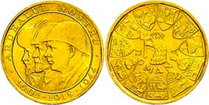 Romania 20 Lei, Gold, 1944, Michael I., on ... 