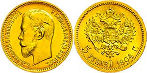 Russland Kaiserreich bis 1917 5 Rubel, Gold, ... 