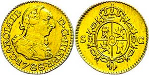 Spain 1 / 2 escudo (1, 75 g), 1788, Carlos ... 