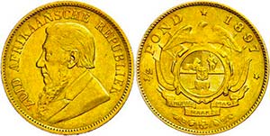 Südafrika 1/2 Pound, Gold, 1892, Fb. 3, ss.