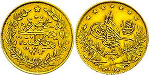 Coins of the Osman Empire 50 Kurush, Gold, ... 