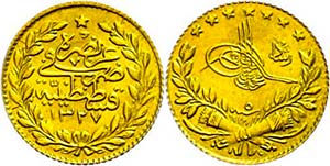 Coins of the Osman Empire 25 Kurush, Gold, ... 