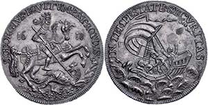 Hungary Kremnitz, thaler, 1610, George ... 