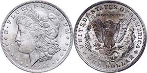 Coins USA Dollar, 1891, New orleans, KM 110, ... 