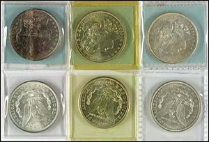 Coins USA 3 x 1 Dollar, 1921, San Francisco, ... 