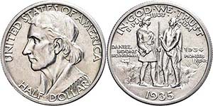 Coins USA 1 / 2 Dollar, 1935, Boone, KM ... 