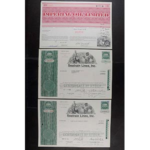 Stocks USA, lot of nine security papers from ... 