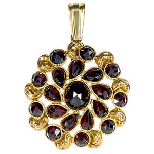 Gemmed Necklaces Floral chain pendant. 585 ... 