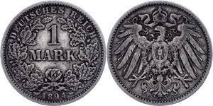 Kleinmünzen 1871-1922 1 Mark, 1894, großer ... 