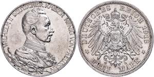 Prussia 3 Mark, 1913, Wilhelm II., ... 