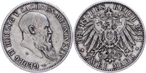 Saxony-Meiningen 2 Mark, 1901, Georg II. To ... 