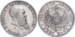 Saxony-Meiningen 5 Mark, 1901, Georg II. To ... 