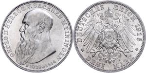 Saxony-Meiningen 3 Mark, 1915, Georg II. On ... 