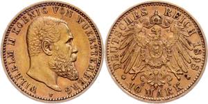 Württemberg 10 Mark, 1898, Wilhelm II., ss. ... 