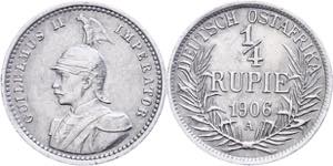 Coins German Colonies DOA. 1/4 Rupee, 1906, ... 