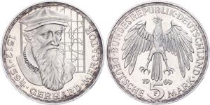 Federal coins after 1946 5 DM, 1969, Gerhard ... 