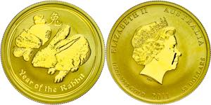 Australia 50 Dollars, Gold, 2011, year of ... 