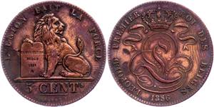 Belgium 5 Centimes, 1856, Leopold I. ... 