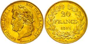 France 20 Franc, Gold, 1842, Louis Philippe ... 
