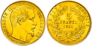 Frankreich 5 Francs, Gold, 1854, A (Paris), ... 