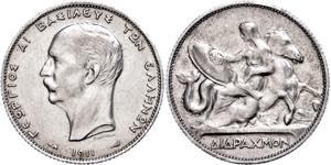 Griechenland 2 Drachmen, 1911, Georg I., KM ... 