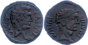Coins Roman Republic Octavianus, about 37 ... 