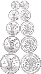 Coins Mexiko Set to 1 / 20, 1 / 10, 1 / 4, ... 