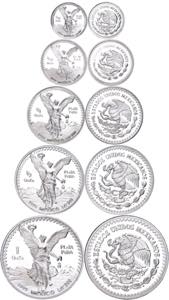 Coins Mexiko Set to 1 / 20, 1 / 10, 1 / 4, ... 