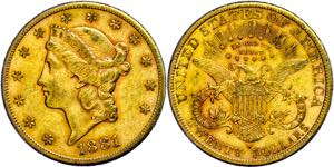 Coins USA 20 Dollars, Gold, 1881, San ... 