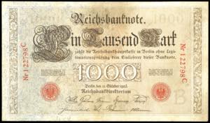 Deutsche Reichsbanknoten 1874-1945 1000 ... 