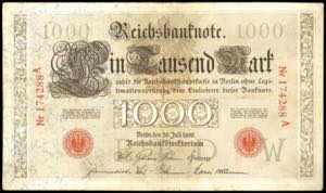 Deutsche Reichsbanknoten 1874-1945 1000 ... 