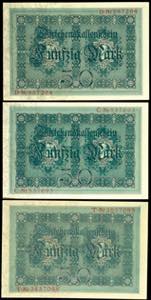 Deutsche Reichsbanknoten 1874-1945 3x 50 ... 