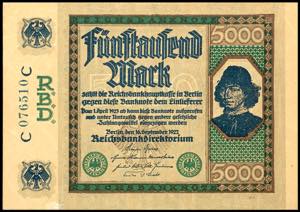 Deutsche Reichsbanknoten 1874-1945 5.000 ... 