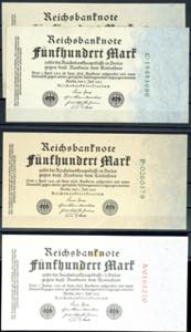 Deutsche Reichsbanknoten 1874-1945 500 Mark, ... 