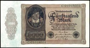 Deutsche Reichsbanknoten 1874-1945 5000 ... 