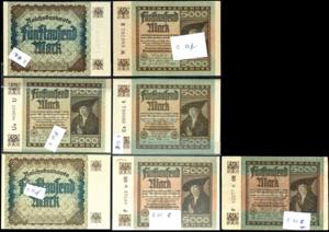 Deutsche Reichsbanknoten 1874-1945 7x 5.000 ... 