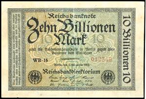Deutsche Reichsbanknoten 1874-1945 10 Bio. ... 