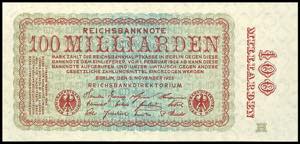 Deutsche Reichsbanknoten 1874-1945 100 Mrd. ... 
