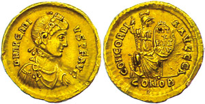 Münzen Römische Kaiserzeit Arcadius, ... 