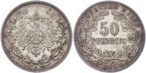 Kleinmünzen 1871-1922 50 Pfennig, 1896, ... 