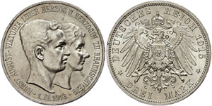 Braunschweig-Lüneburg 3 Mark, 1915, Ernst ... 