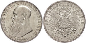 Sachsen-Meiningen 3 Mark, 1915, Georg II., ... 