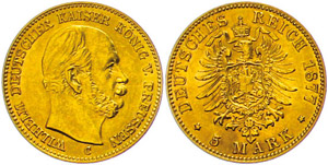 Preußen 5 Mark, 1877, Wilhelm I., C, ... 