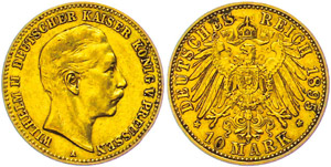 Preußen 10 Mark, 1895, Wilhelm II., ... 