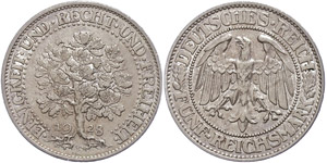 Münzen Weimar 5 Reichsmark, 1928, F, ... 